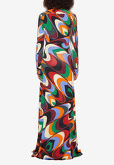 Onde Print Maxi Skirt