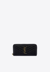 Cassandre Zip-Around Wallet in Embossed Leather