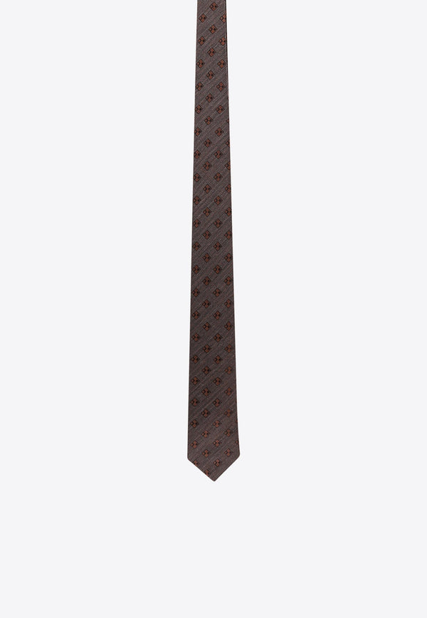 Patterned Wool-Blend Tie