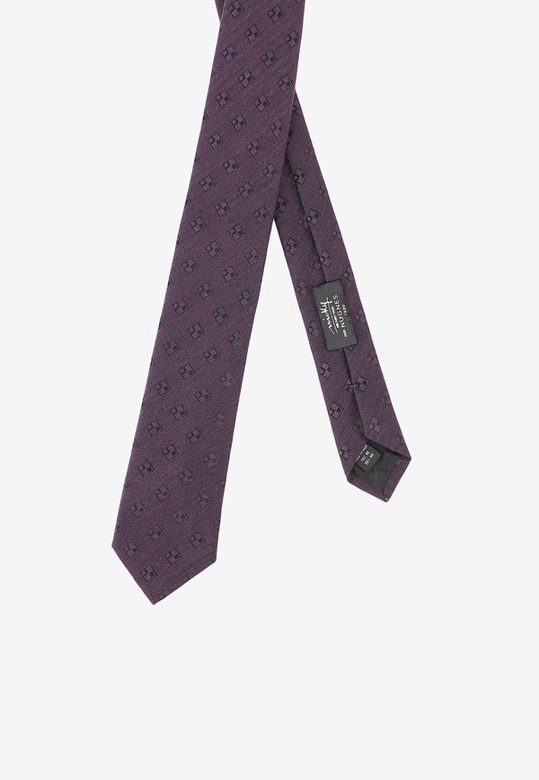 Patterned Wool-Blend Tie