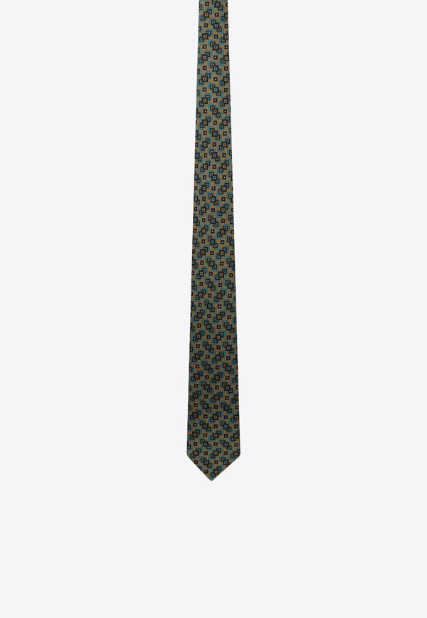 Patterned Wool-Blend Tie