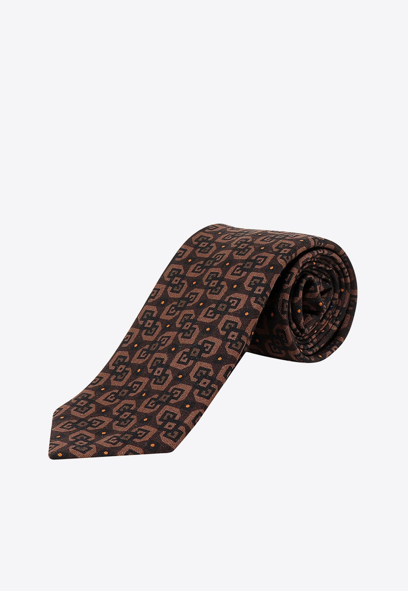 Patterned Wool-Blend Tie