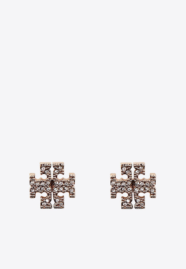 Crystal-Embellished Logo Earrings