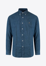 Logo Embroidered Denim Shirt