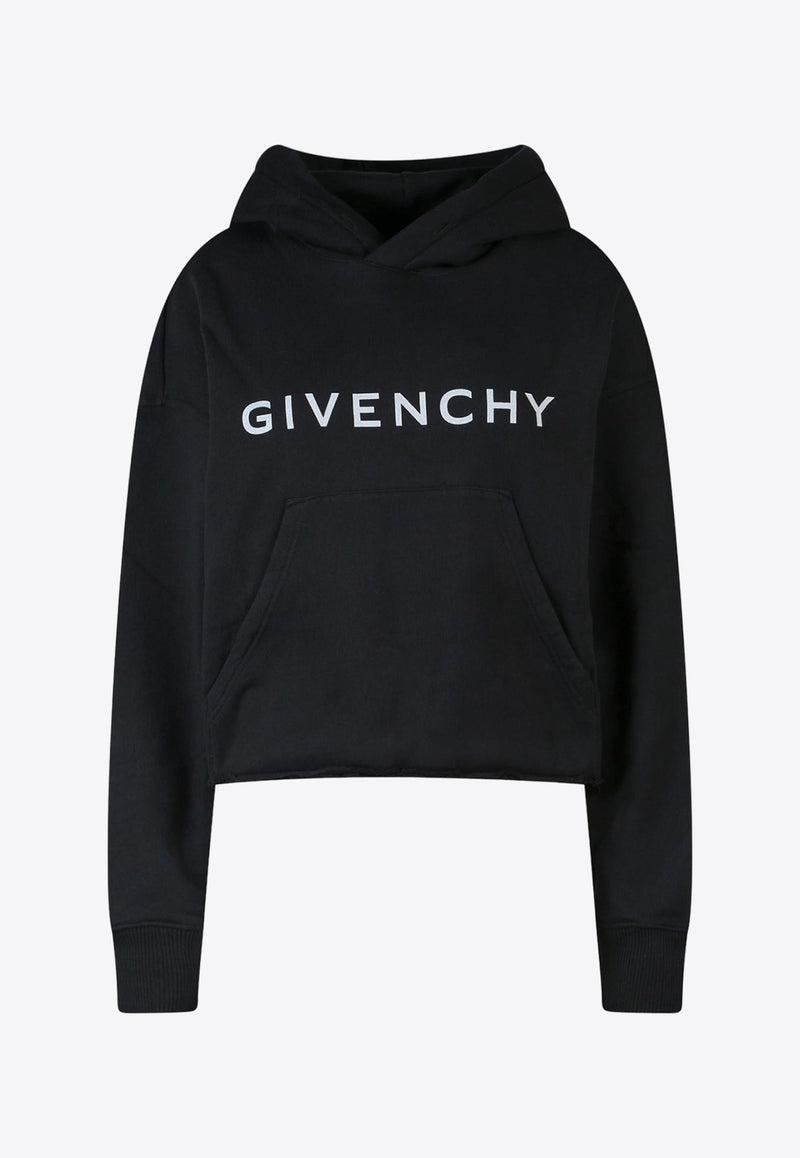 Raw-Cut Logo-Printed Hooded Sweatshirt