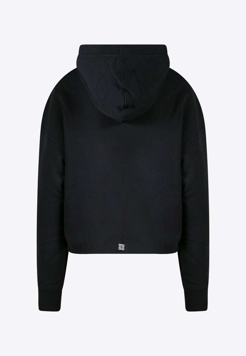 Raw-Cut Logo-Printed Hooded Sweatshirt