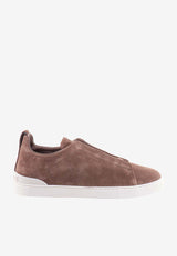 Triple Stitch Slip-On Suede Sneakers