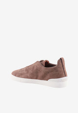 Triple Stitch Slip-On Suede Sneakers