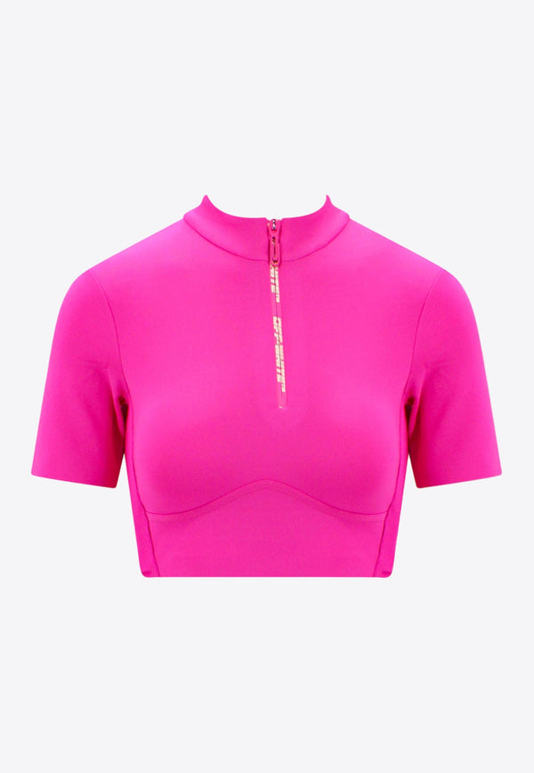 Half-Zip Cropped Top