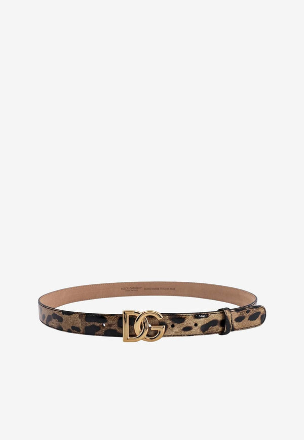 DG Logo Leopard Print Belt