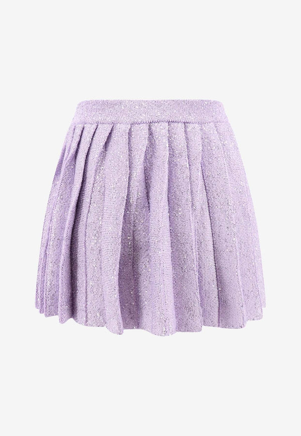 Sequined Pleated Mini Skirt