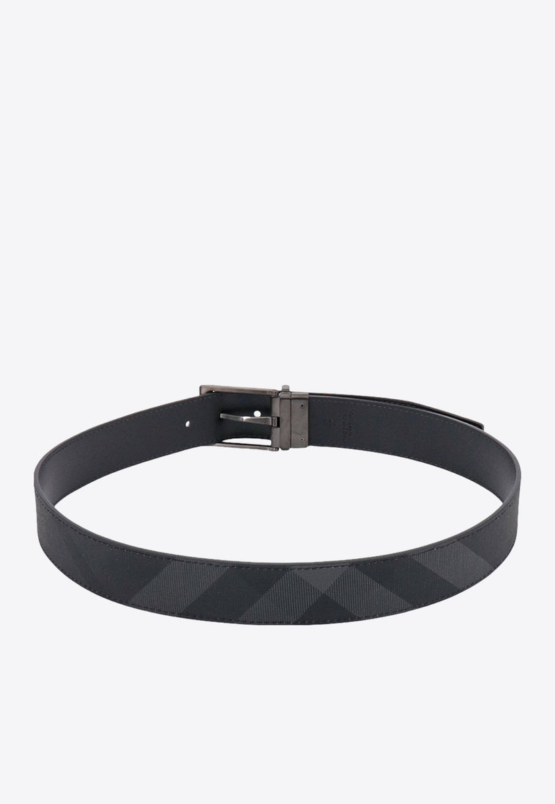 Reversible Coated Canvas Checked Belt