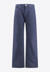 Monogram Jacquard Wide-Leg Jeans