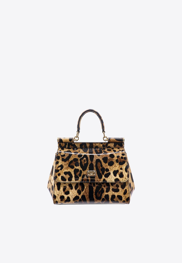 Medium Sicily Leopard-Print Shoulder Bag