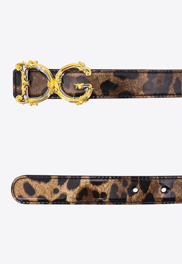 DG Girls Leopard Print Leather Belt