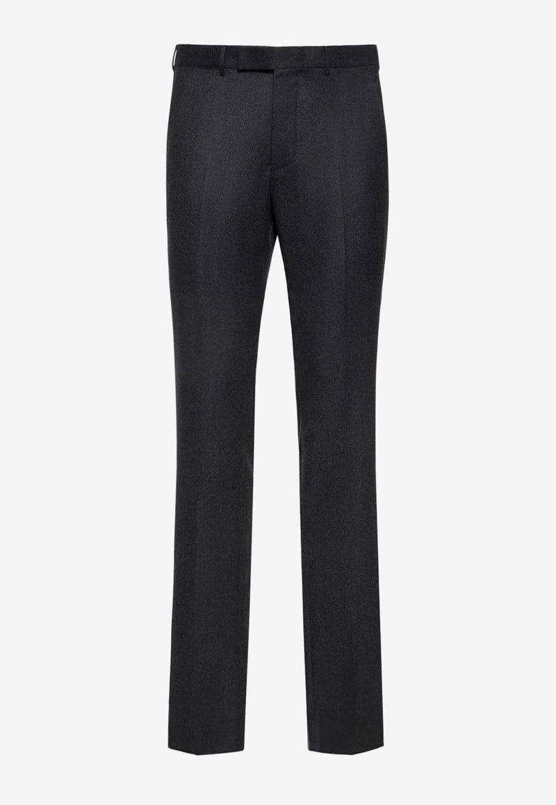 Straight-Leg Tailored Wool Pants