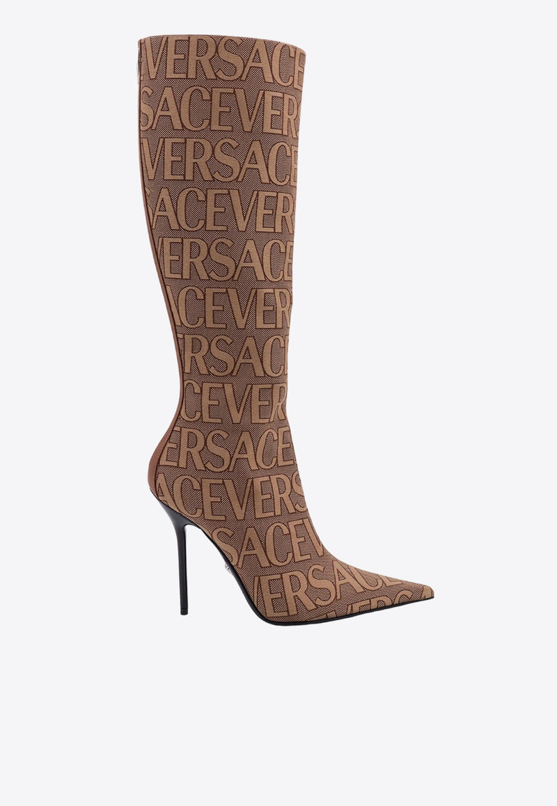 100 All-Over Logo Knee-High Boots
