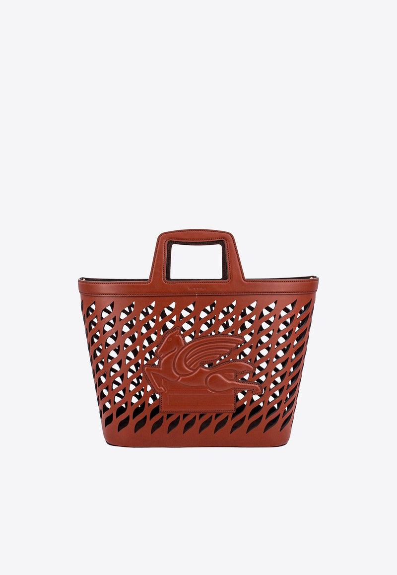 Medium Coffa Leather Tote Bag