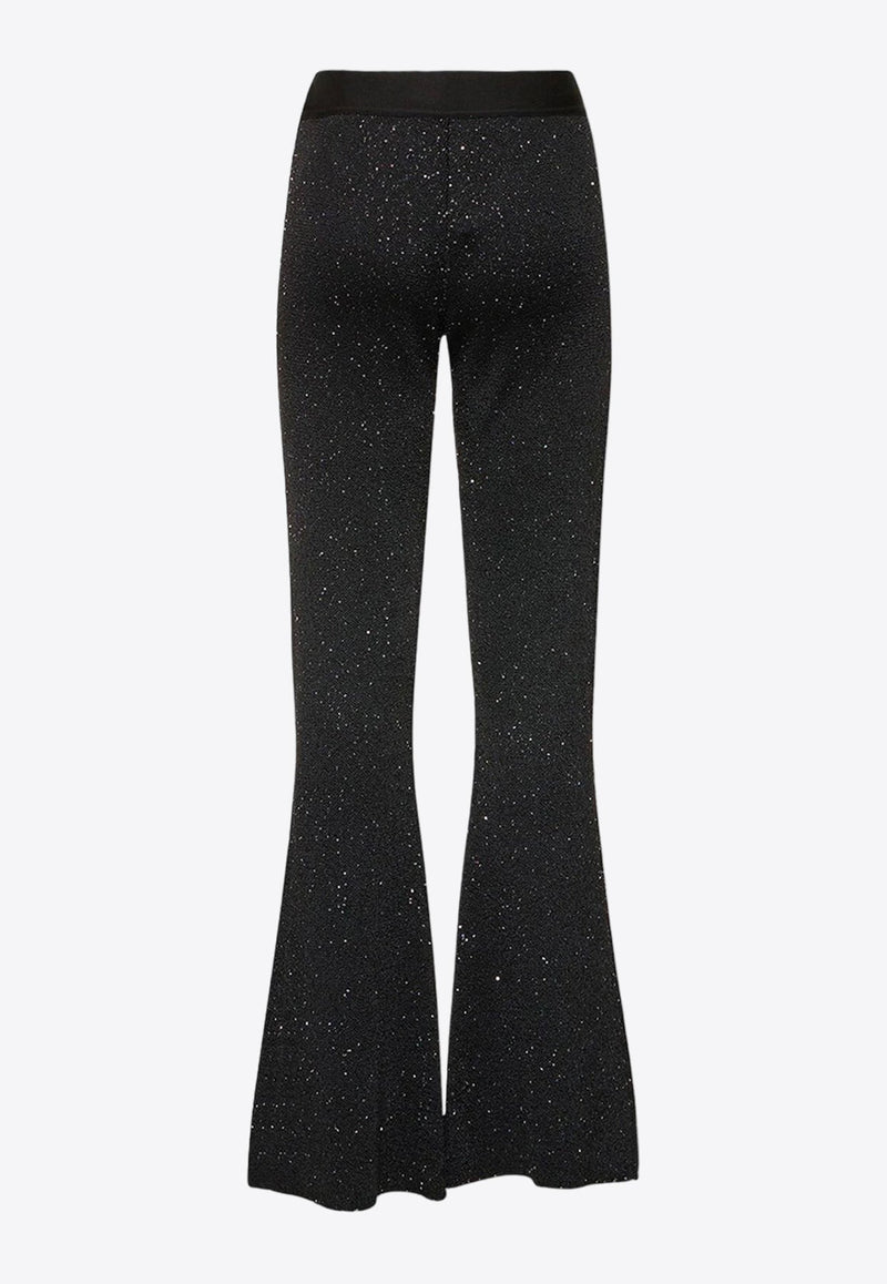 Sequined Lurex-Knit Flared Pants