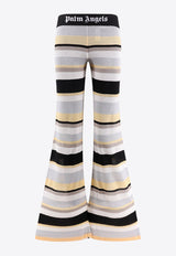 Striped Lurex Knit Flared Pants