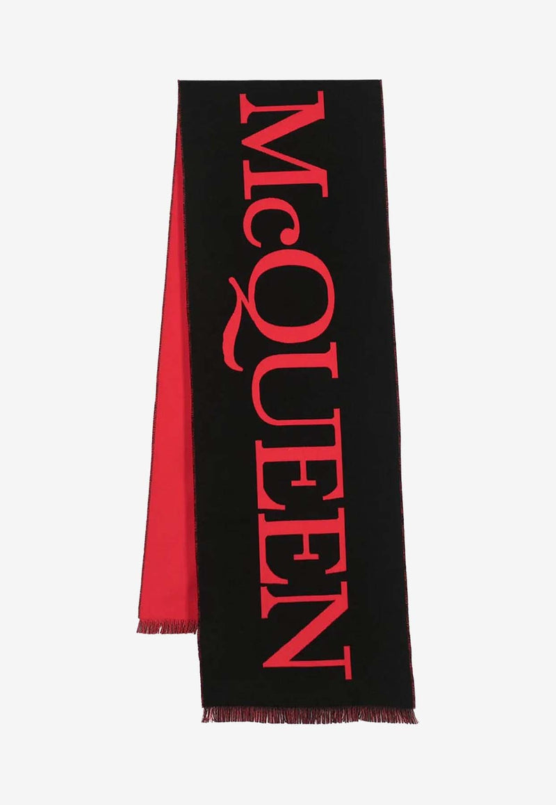 Reversible Wool Logo Scarf