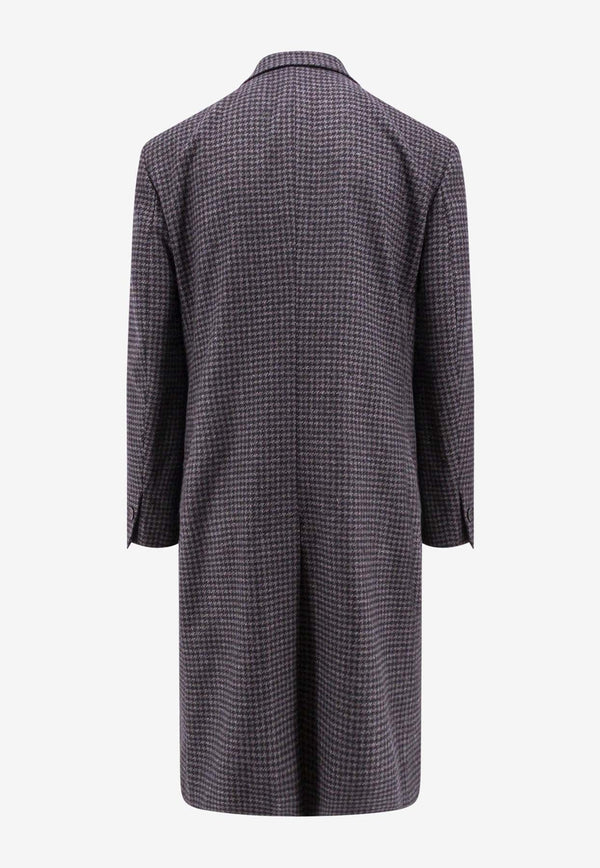 Martinafranca Houndstooth Wool-Blend Coat