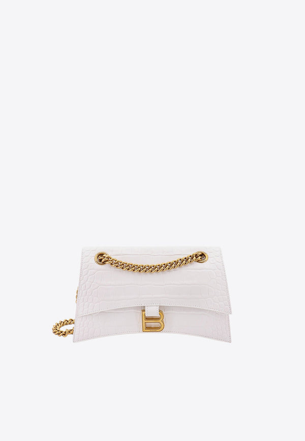 Small Crush Croc-Embossed Leather Shoulder Bag