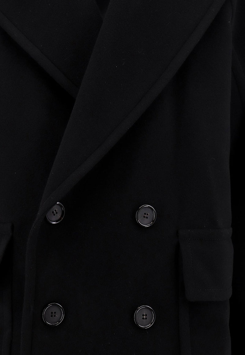 Double-Breasted Tailored Cashmere Coat