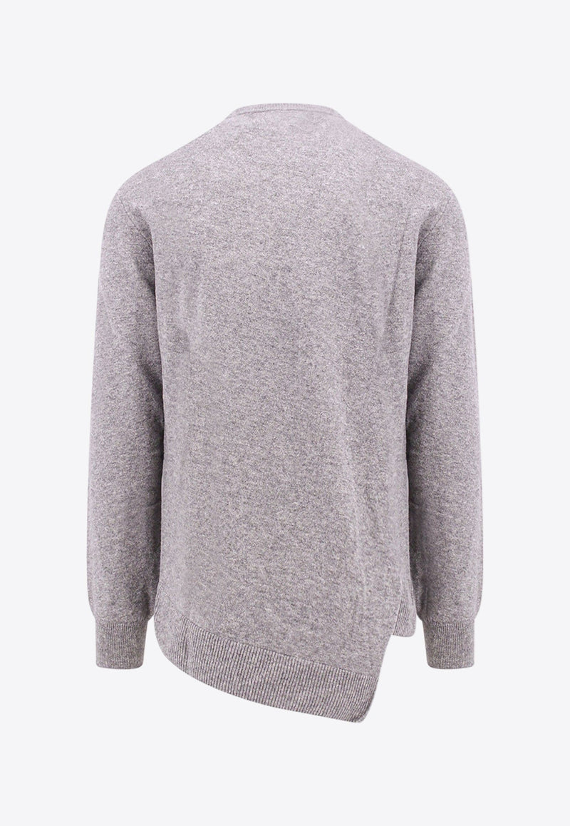 X Lacoste Asymmetric Wool Sweater