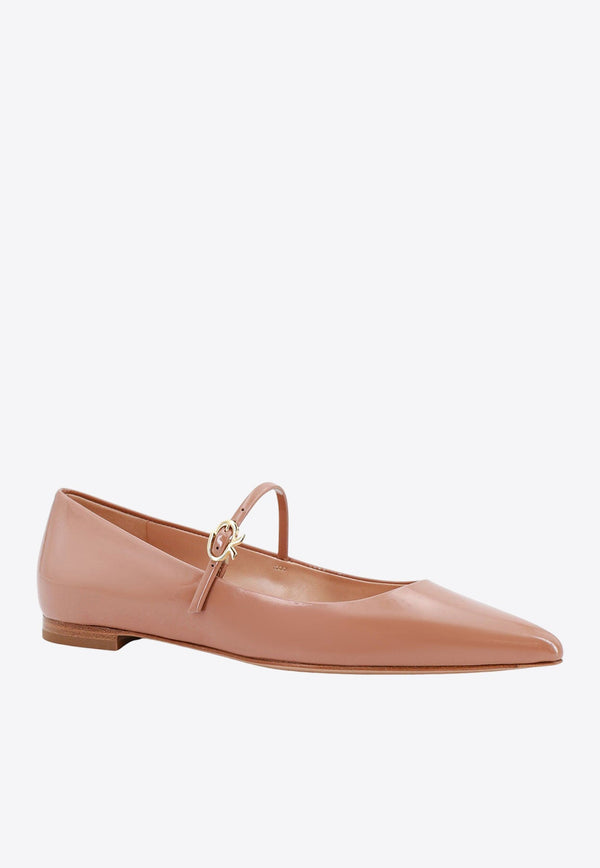 Ribbon Jane Patent Leather Pointed Flats