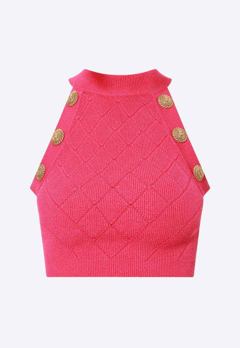 Rombus Knit Cropped Top