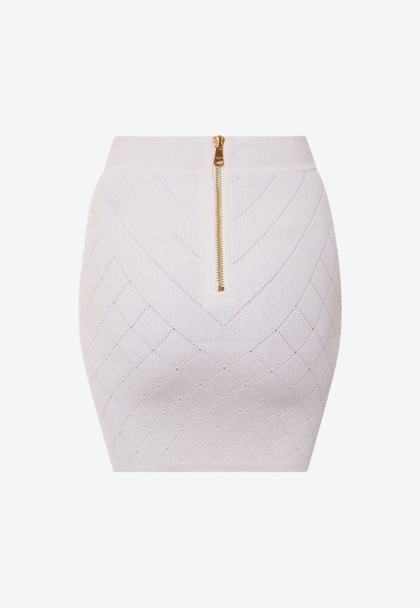 Diamond Pattern Knit Mini Skirt
