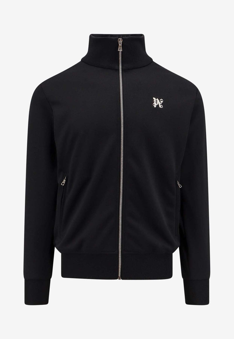 Monogram Print Zip-Up Track Jacket