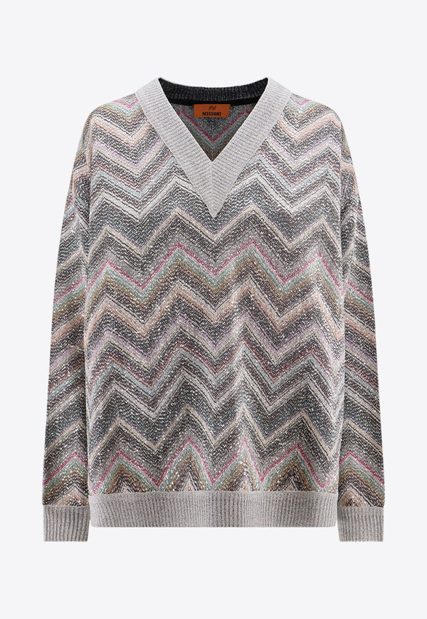 V-neck Zigzag Sweater