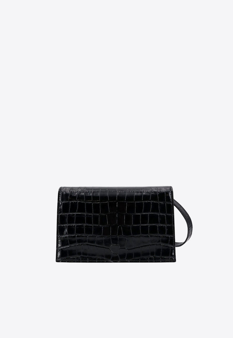 Mini Croco Folder Shoulder Bag