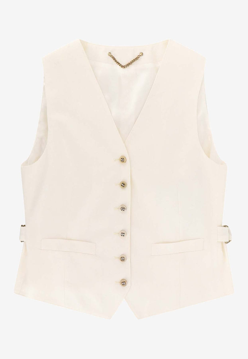 V-neck Twill Waistcoat