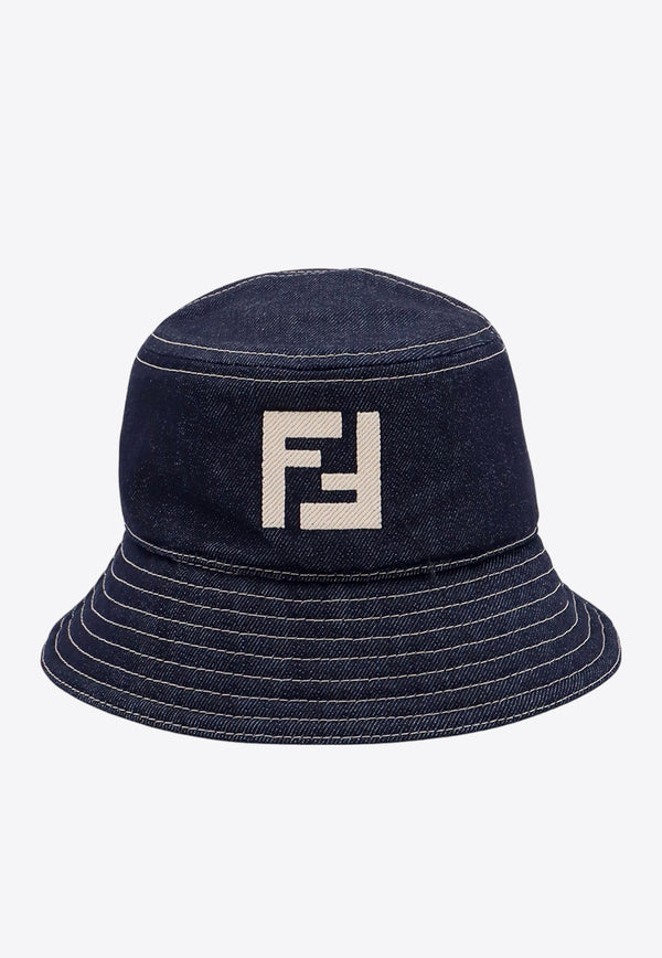 Logo-Embroidered Denim Bucket Hat