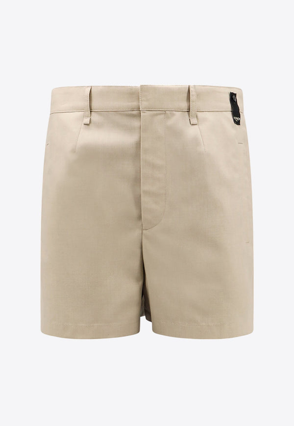 High-Waist Tailored Wool Shorts