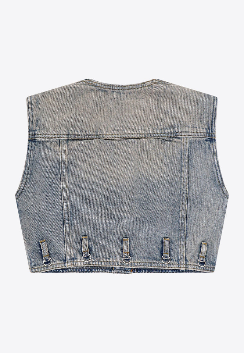 Multiflex Cropped Denim Top