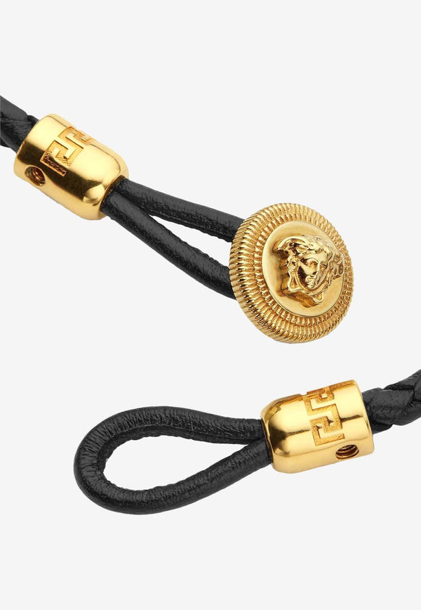 Medusa Biggie Braided Leather Bracelet