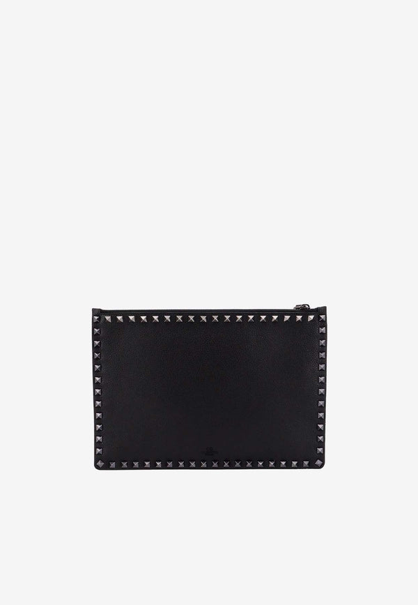 Rockstud Leather Clutch