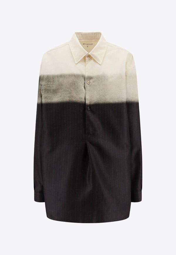 Pinstripe Long-Sleeved Gradient Shirt