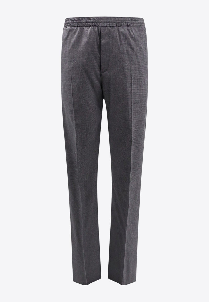 Wool Pleated Elasticated-Waist Pants