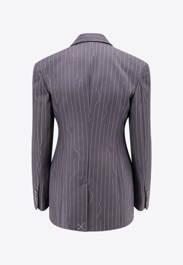 Pinstripe Single-Breasted Blazer