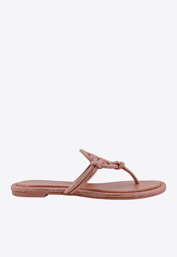 Miller Crystal Embellished Knotted Thong Sandals