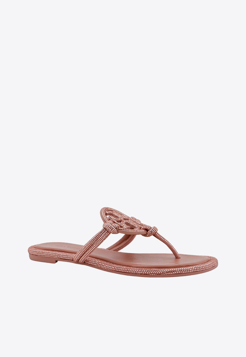 Miller Crystal Embellished Knotted Thong Sandals