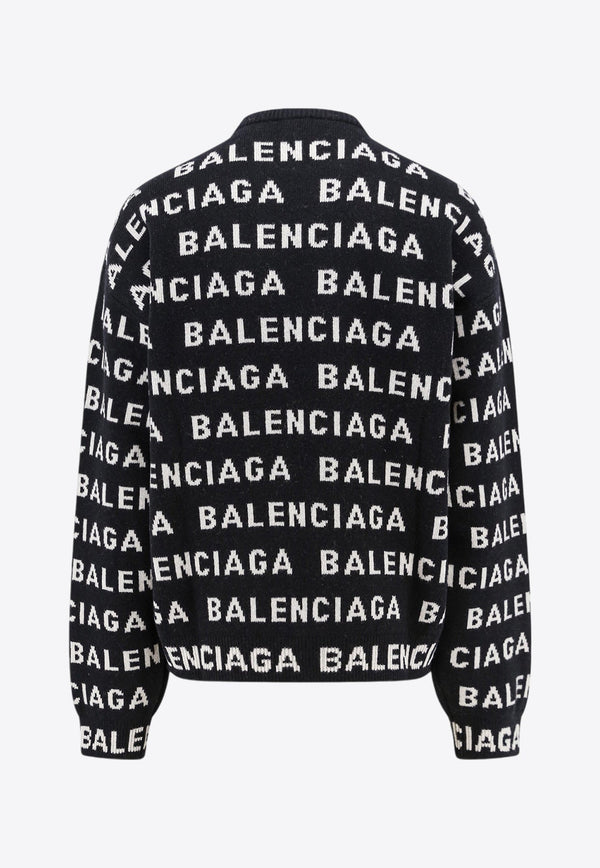 All-Over Logo Intarsia Knit Sweater