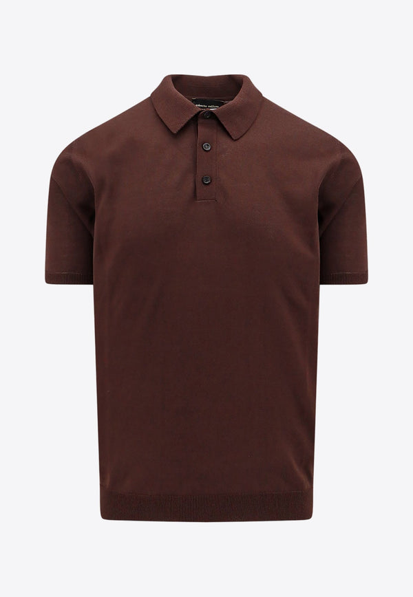Short-Sleeved Knit Polo T-shirt