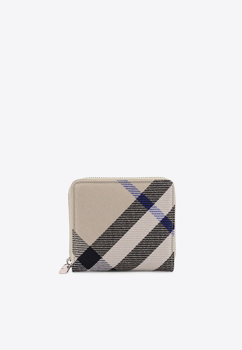 Medium Checked Zip-Around Wallet