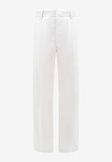 Straight-Leg Silk-Blend Pants